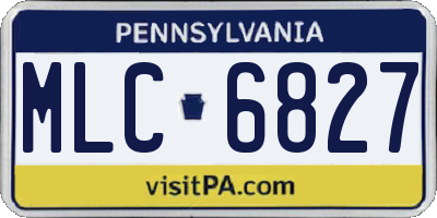 PA license plate MLC6827