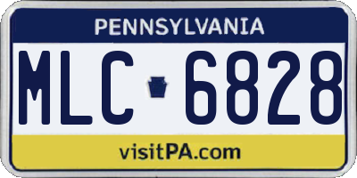 PA license plate MLC6828