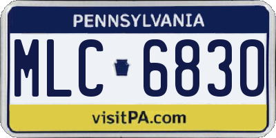 PA license plate MLC6830