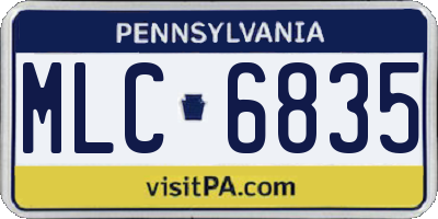 PA license plate MLC6835