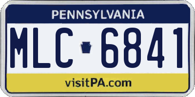 PA license plate MLC6841