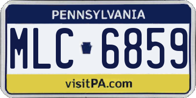 PA license plate MLC6859