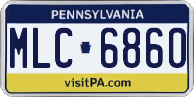 PA license plate MLC6860