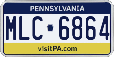PA license plate MLC6864