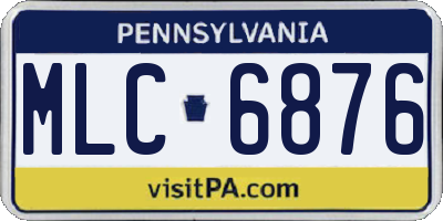 PA license plate MLC6876