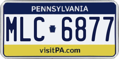 PA license plate MLC6877