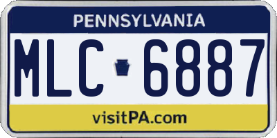 PA license plate MLC6887