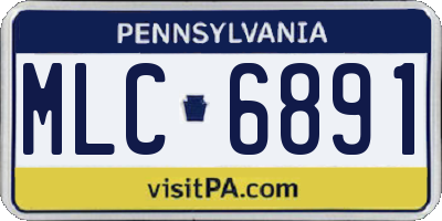 PA license plate MLC6891