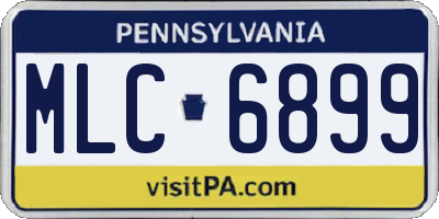 PA license plate MLC6899