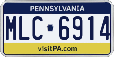 PA license plate MLC6914