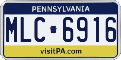 PA license plate MLC6916