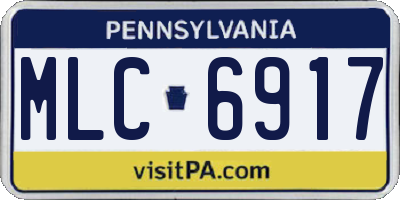 PA license plate MLC6917