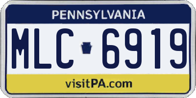 PA license plate MLC6919