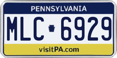 PA license plate MLC6929