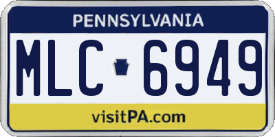 PA license plate MLC6949
