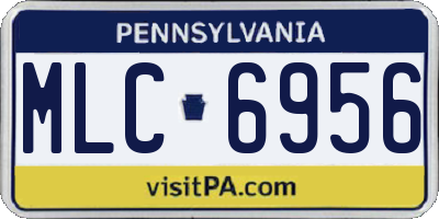 PA license plate MLC6956