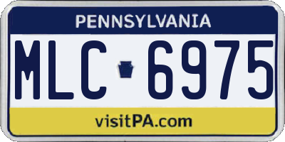 PA license plate MLC6975