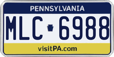 PA license plate MLC6988