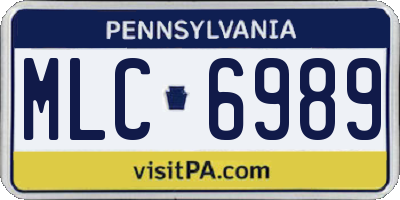 PA license plate MLC6989