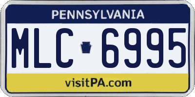 PA license plate MLC6995