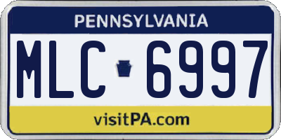 PA license plate MLC6997