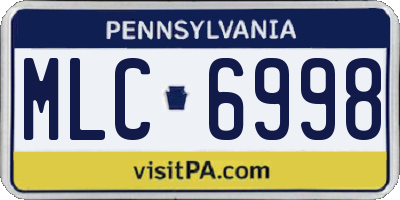 PA license plate MLC6998