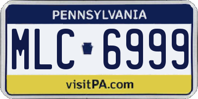 PA license plate MLC6999