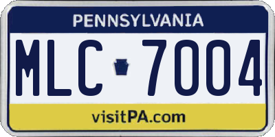 PA license plate MLC7004