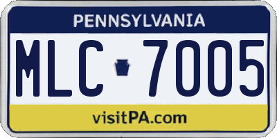 PA license plate MLC7005