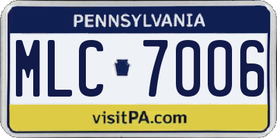PA license plate MLC7006