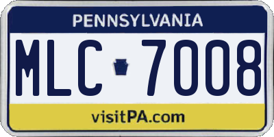 PA license plate MLC7008