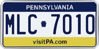 PA license plate MLC7010