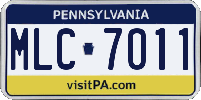 PA license plate MLC7011