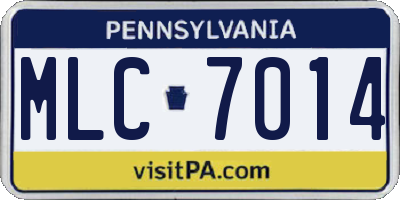 PA license plate MLC7014