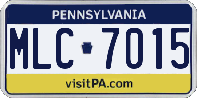 PA license plate MLC7015