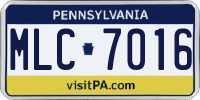 PA license plate MLC7016