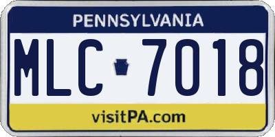PA license plate MLC7018