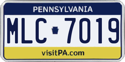 PA license plate MLC7019