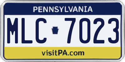 PA license plate MLC7023