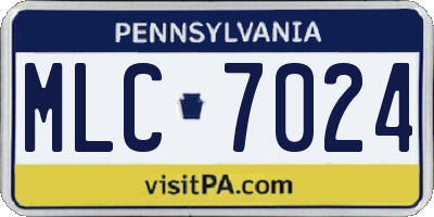 PA license plate MLC7024