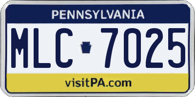 PA license plate MLC7025