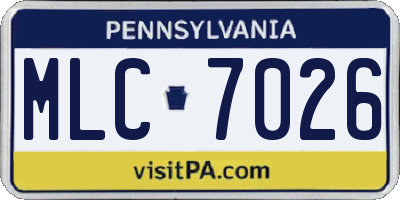 PA license plate MLC7026
