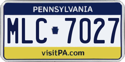 PA license plate MLC7027