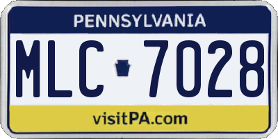 PA license plate MLC7028