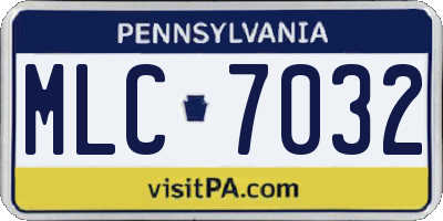 PA license plate MLC7032