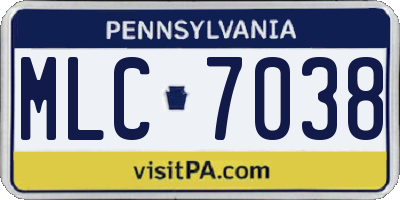 PA license plate MLC7038