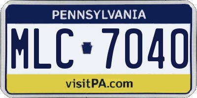 PA license plate MLC7040