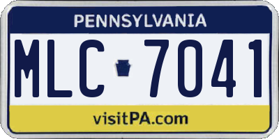 PA license plate MLC7041