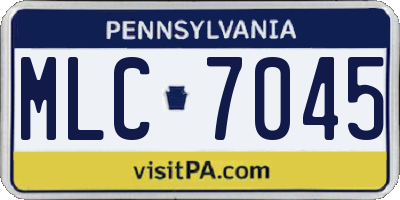 PA license plate MLC7045