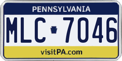 PA license plate MLC7046